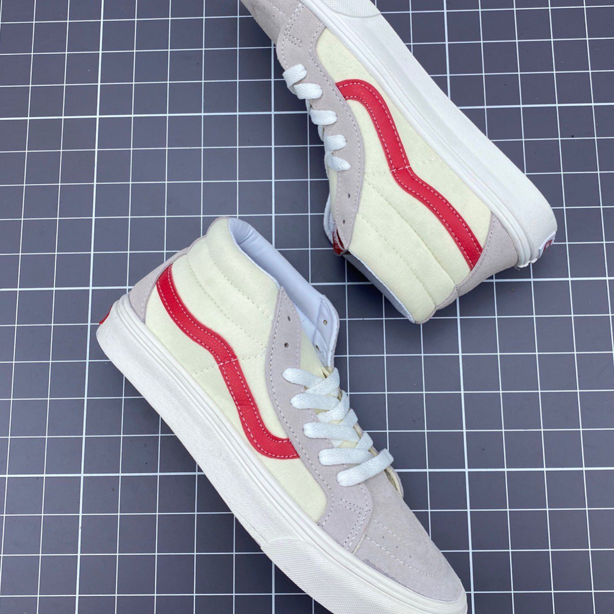 Vans Sk8-Mid Reissue - Marshmallow/Racing Red