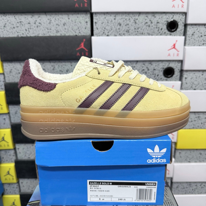 Adidas Gazelle Bold - Almost Yellow Maroon