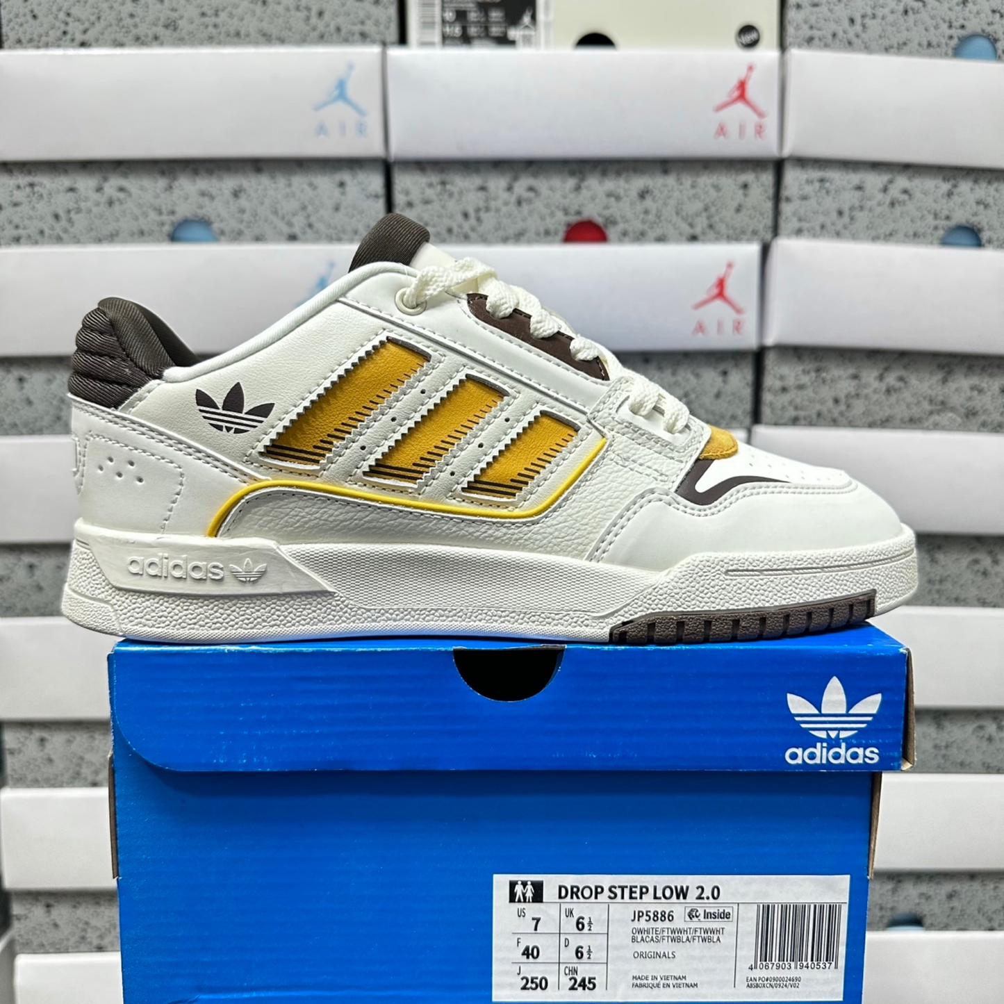 Adidas Drop Step Low 2.0 - White Tint / Collegiate Gold / Brown