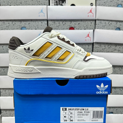 Adidas Drop Step Low 2.0 - White Tint / Collegiate Gold / Brown