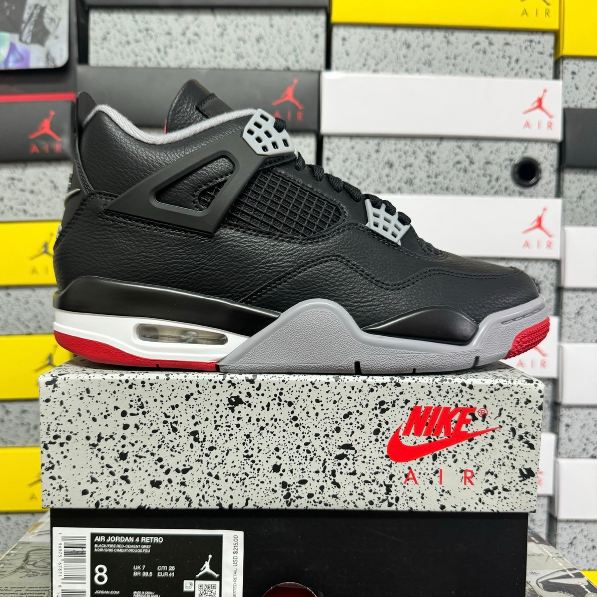 Air Jordan 4 Retro - Bred Reimagined [Tumbled Leather]