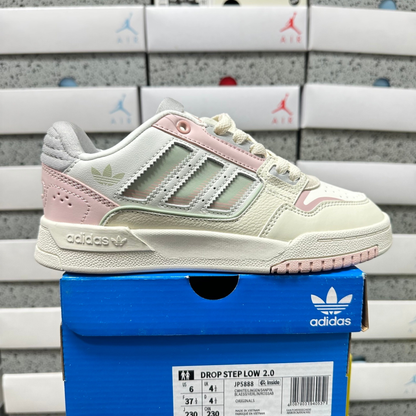Adidas Drop Step Low 2.0 - White Linen Green / Pink