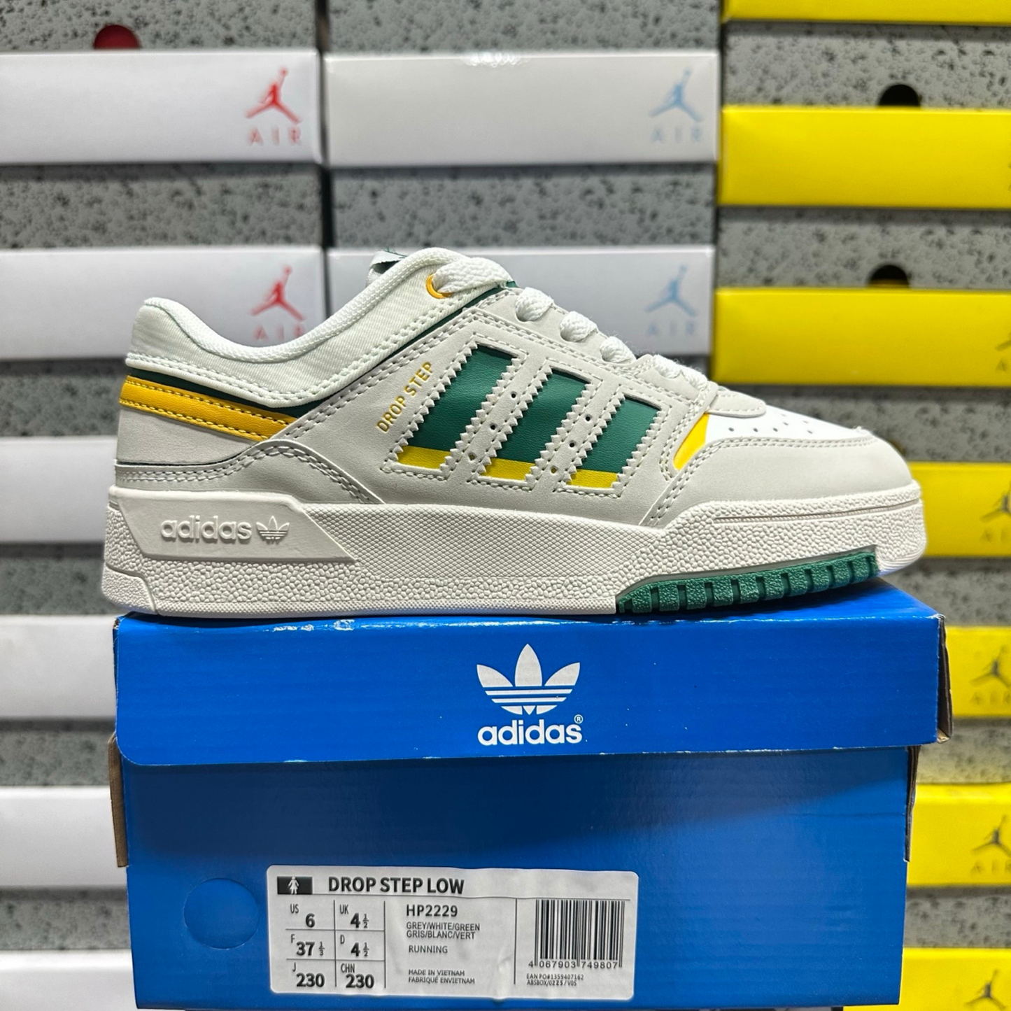 Adidas Drop Step Low - Grey White Green Yellow