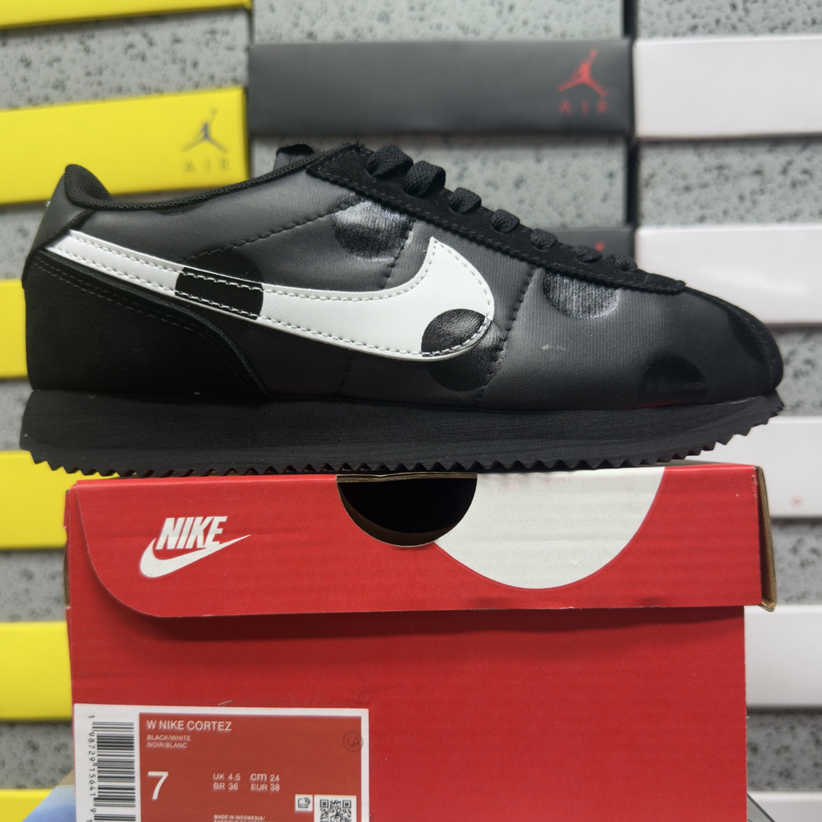 Nike Cortez - Polka Dots Black White