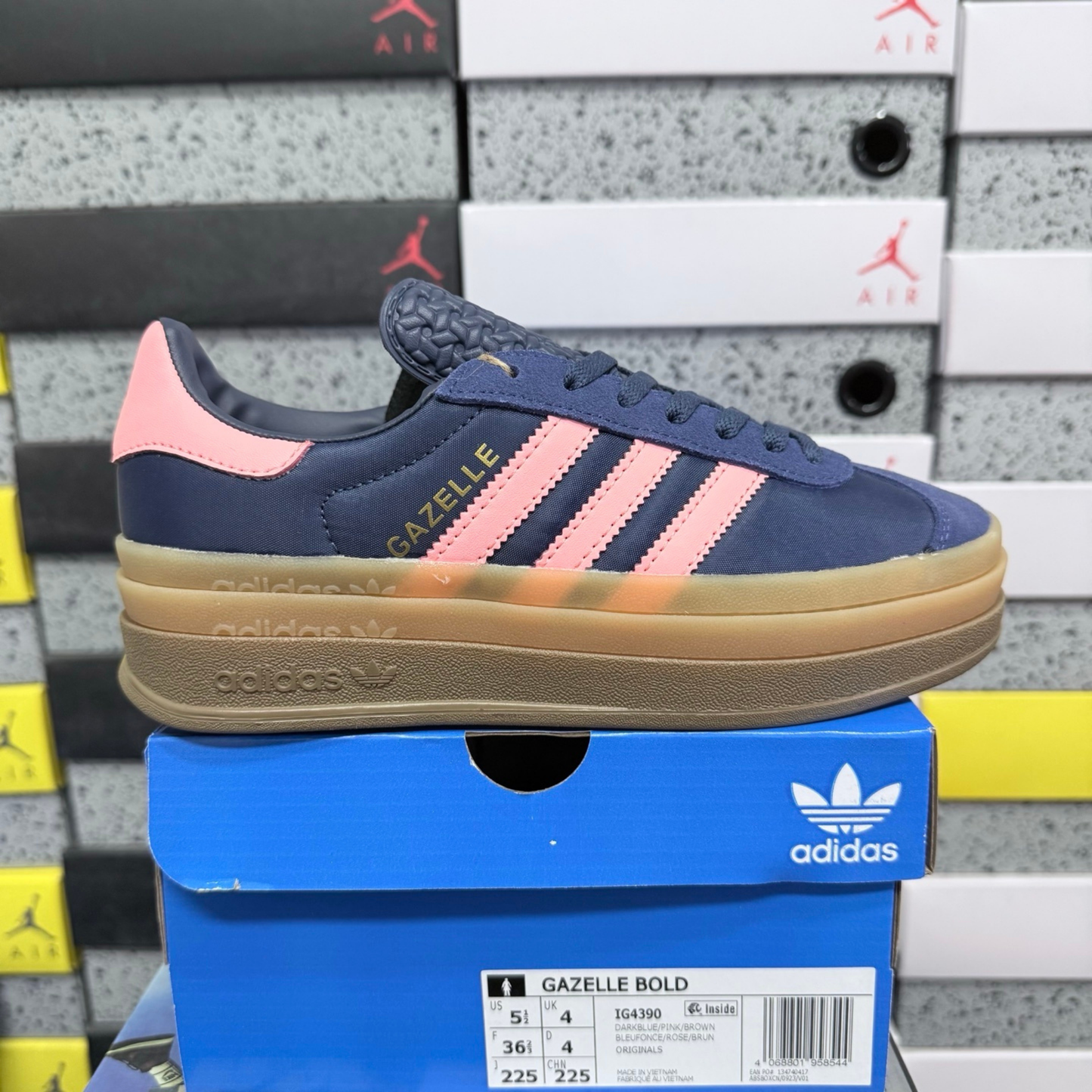 Adidas Gazelle Bold - Dark Blue Pink Brown