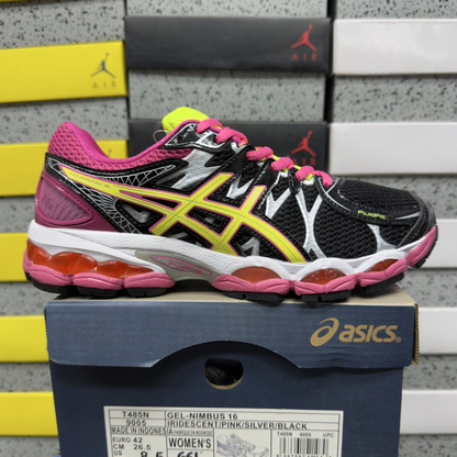 Asics Gel Nimbus 16 - Black / Hot Pink / Flash Yellow