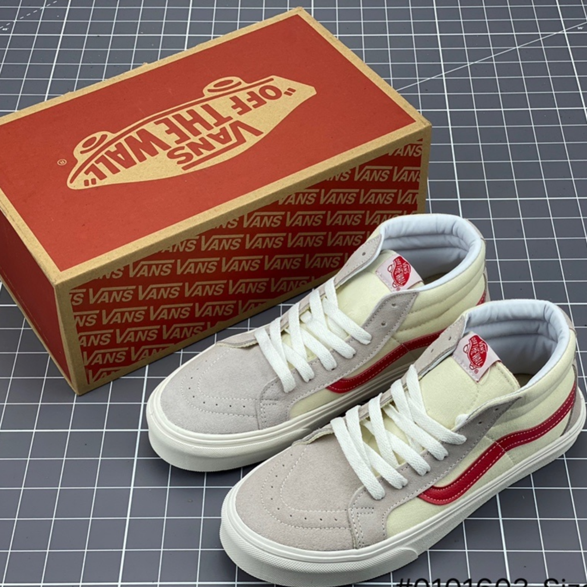 Vans Sk8-Mid Reissue - Marshmallow/Racing Red