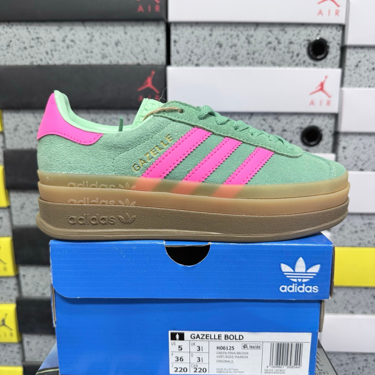 Adidas Gazelle Bold - Green Pink Brown